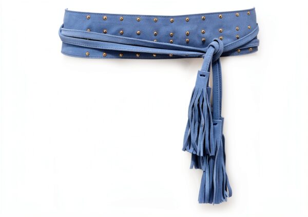 MARELLA Veste Femme Cuir Suédé Casual Bleu Taille M-2