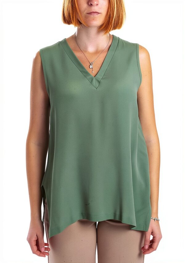 Bluse Emme Marella vert acétate pour femme élégante-1