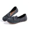 Baskets Generisch femme cuir amorti sport noir kaki gris-1