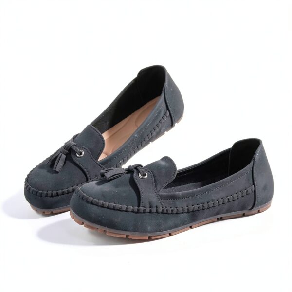 Baskets Generisch femme cuir amorti sport noir kaki gris-1