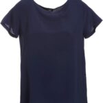 Bluse Emme Marella acétate bleu femme modèle élégant-0