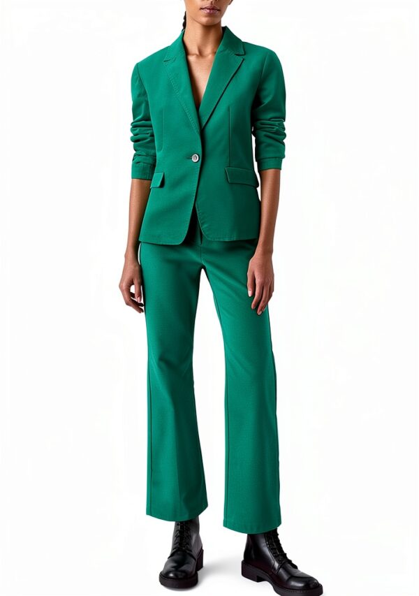 Pantalon velours vert Emme Marella femme modele chic-1