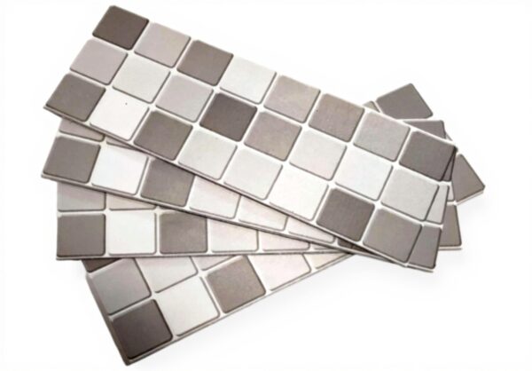 Frise adhésive BENDITA AGUA 3D cuisine bain mosaïque gris