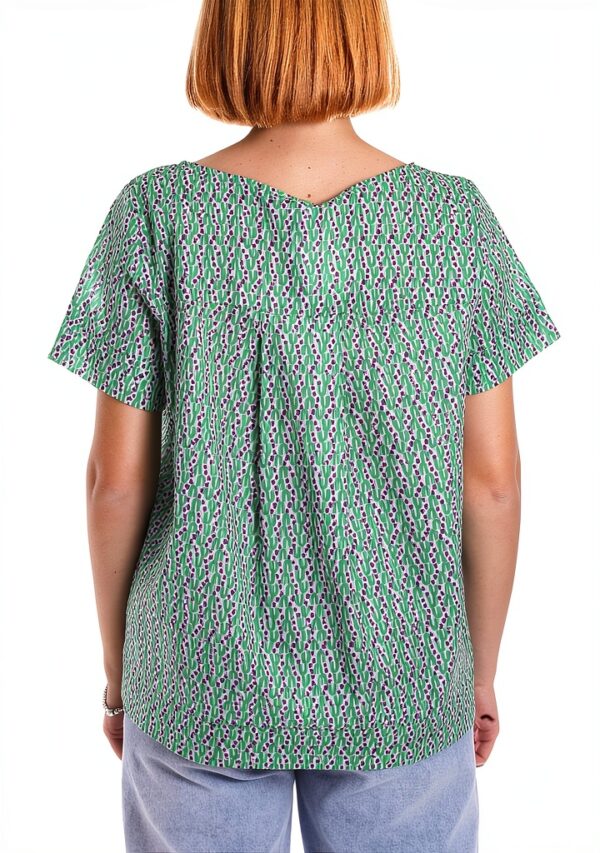 Bluse Emme Marella coton vert femme mode confort-2