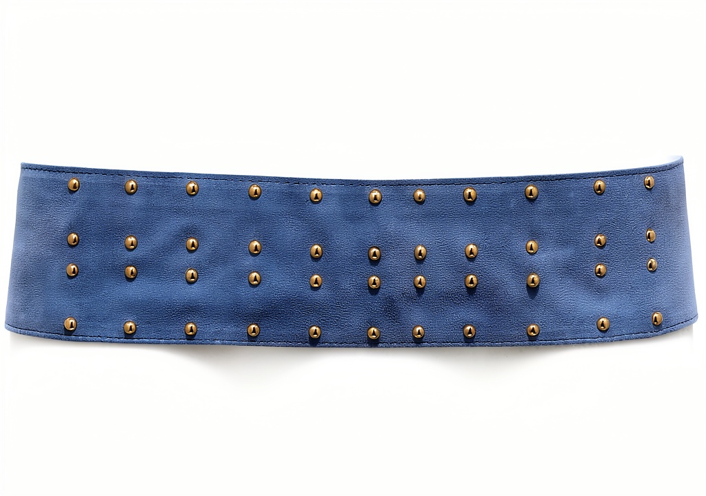Veste MARELLA en cuir suédé bleu portée en extérieur