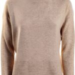 Pull col montant Emme Marella maille acrylique beige femme-0