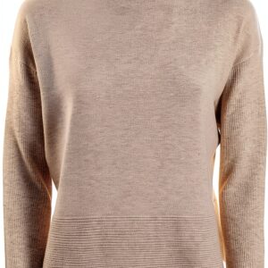 Pull col montant Emme Marella maille acrylique beige femme-0