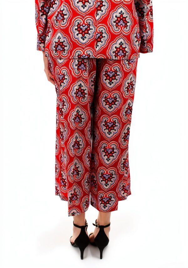 Pantalon sergé polyester ample design élégant femme-2