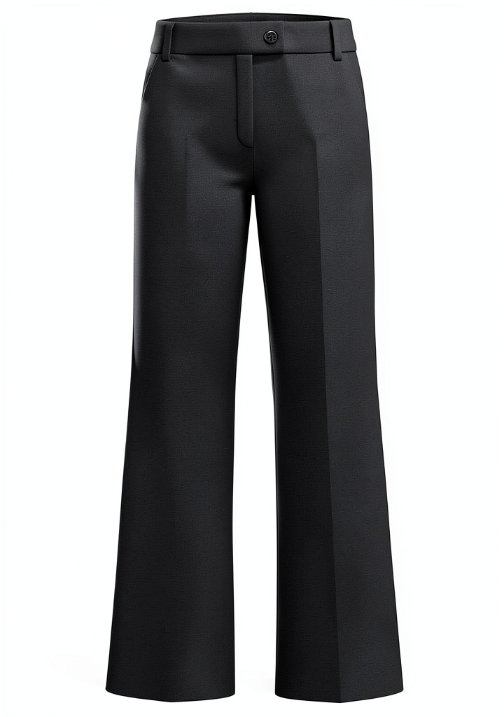 Pantalon Emme Marella noir porté dans un bureau moderne, assise sur une chaise ergonomique