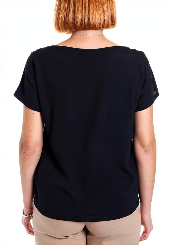 Bluse Emme Marella acétate bleu femme modèle élégant-2