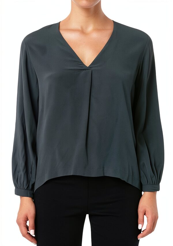 Bluse Emme Marella vert acétate pour femme élégante-1