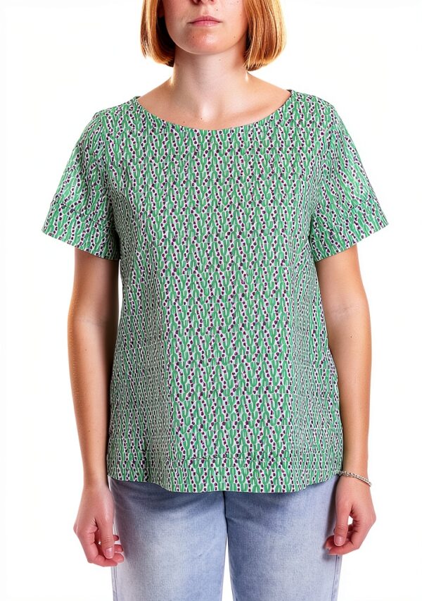 Bluse Emme Marella coton vert femme mode confort-1