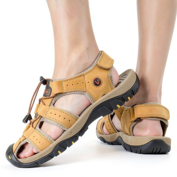 Sandales randonnée Tsuukuie cuir synthétique confort homme-5