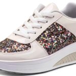 Sneaker Damen Beige Elegant Chaussures Femme Blanc-0