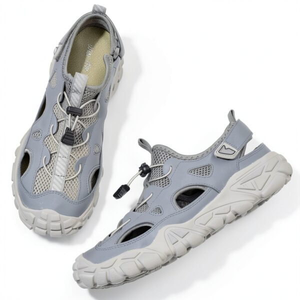 Sandales Homme Tsuukuie Cuir Maille Semelle Caoutchouc-6