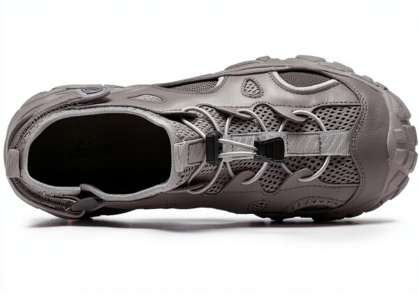 Sandales Homme Tsuukuie Cuir Maille Semelle Caoutchouc-4