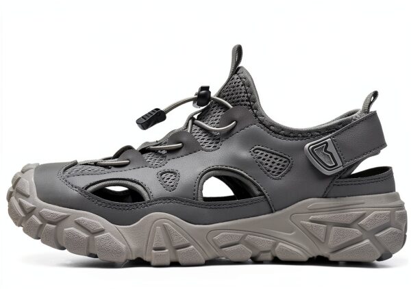 Sandales Homme Tsuukuie Cuir Maille Semelle Caoutchouc-1
