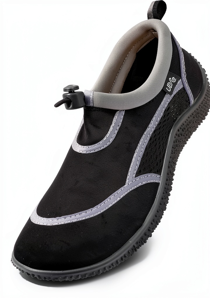 Enfant portant les chaussures imperméables Urban Beach sur la plage