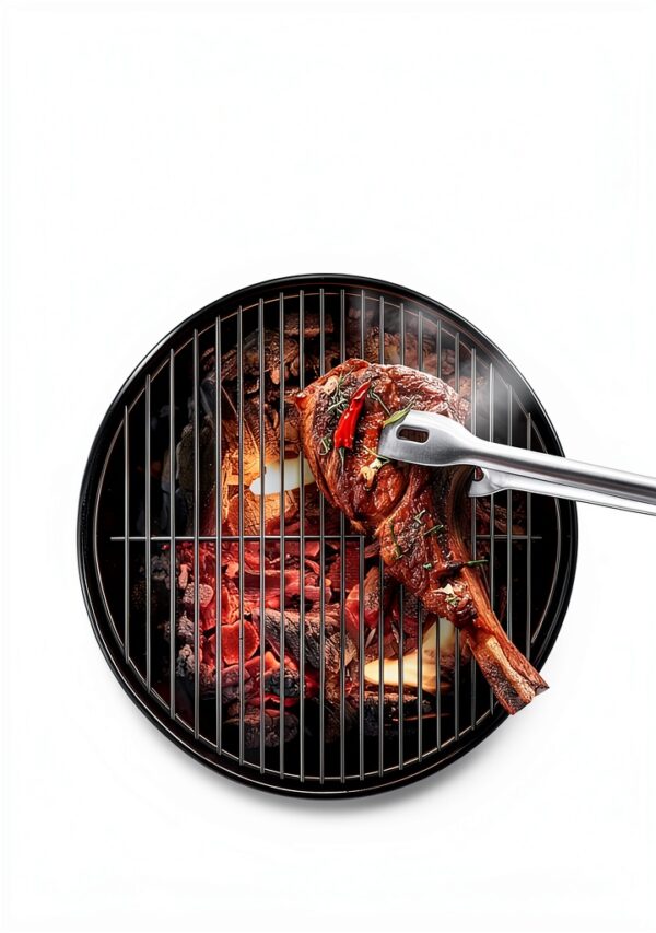 Pince à barbecue Cromargan 44 cm inox – Manche extra long, polie-9