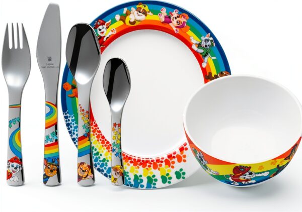 WMF Couverts Enfants 6 pièces Porcelaine & Acier Inox 18/10-0