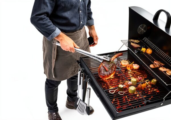 Pince à barbecue Cromargan 44 cm inox – Manche extra long, polie-1