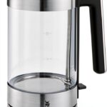 WMFBouilloire électrique en verre, Grande capacité 1,7 L, Finition Inox 18/10 Cromargan, Ultra rapide 3000 W, LONO 0413150011-0