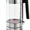WMFBouilloire électrique en verre, Grande capacité 1,7 L, Finition Inox 18/10 Cromargan, Ultra rapide 3000 W, LONO 0413150011-2