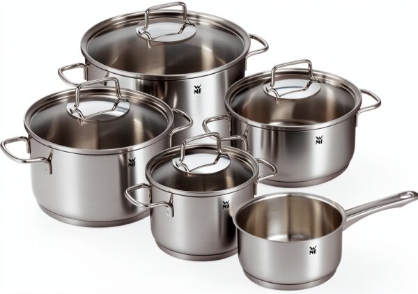 WMF Astoria Lot de 5 casseroles hautes (16/20/24) Poêle basse (20 cm) Poêle (16 cm)-0