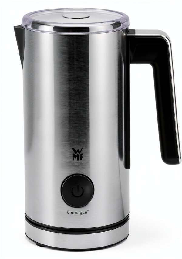 WMF Mousseur à lait électrique Stelio (5 watts, 15-25 ml, revêtement antiadhésif, sans fil, pour mousse de lait chaude et froide, chocolat chaud) Cromargan mat/argenté-0