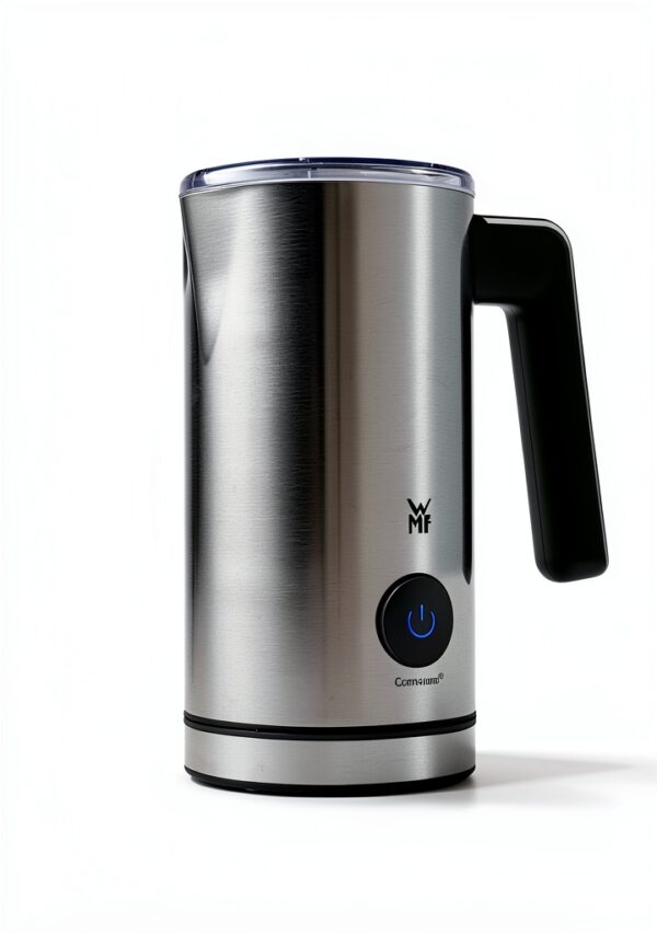 WMF Mousseur à lait électrique Stelio (5 watts, 15-25 ml, revêtement antiadhésif, sans fil, pour mousse de lait chaude et froide, chocolat chaud) Cromargan mat/argenté-1