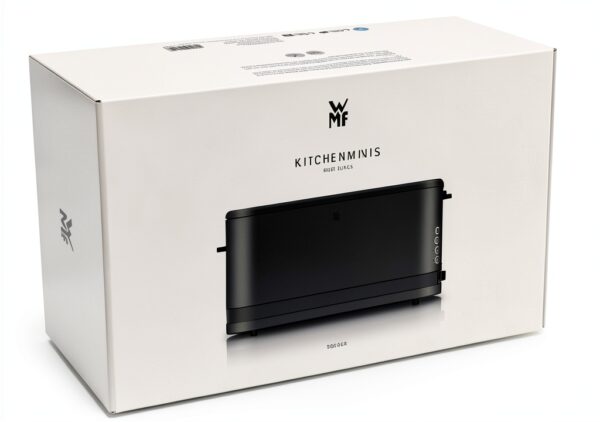 WMF Grille-pain longue fente, 2 tranches avec support à pain, grille-pain étroit, XXL, fonction bagel, 7 niveaux de torréfaction, 900 W, en acier inoxydable, mat, noir-8