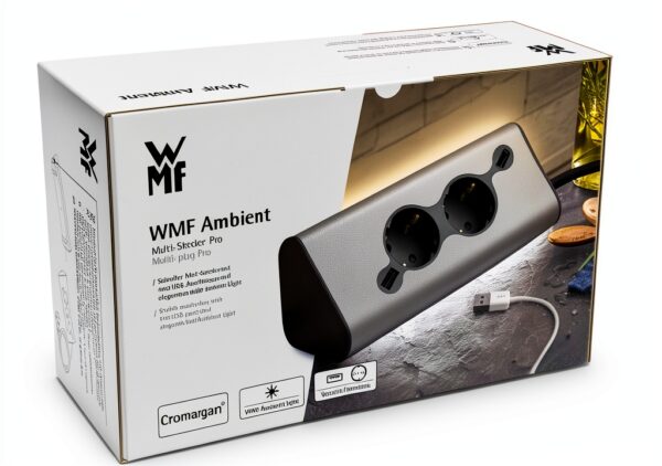 Multiprise WMF 4 Sorties CA Intérieure Acier Inoxydable 61.3022.5903-9