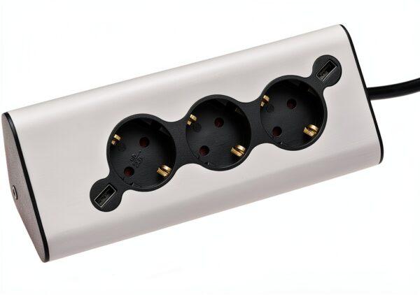 Multiprise WMF 4 Sorties CA Intérieure Acier Inoxydable 61.3022.5903-6