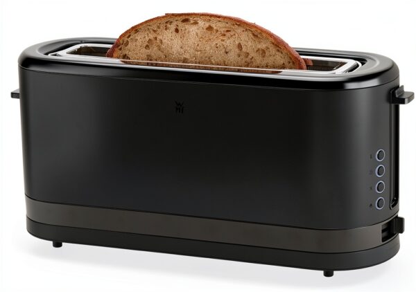 WMF Grille-pain longue fente, 2 tranches avec support à pain, grille-pain étroit, XXL, fonction bagel, 7 niveaux de torréfaction, 900 W, en acier inoxydable, mat, noir-5