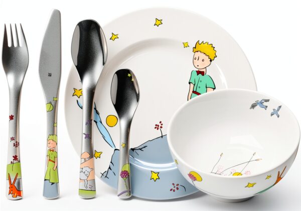 WMF Le Petit Prince Service de Table 6 pièces pour Enfant avec Couverts pour Enfants à partir de 6 Ans, Acier Inoxydable Cromargan Poli, Passe au Lave-Vaisselle-0