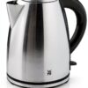 WMF Stelio Bouilloire en acier inoxydable, 1,7 l, avec filtre, 2400 W, sans fil, indicateur de niveau d'eau illuminé, filtre à eau à la chaux, cromargan mat-0