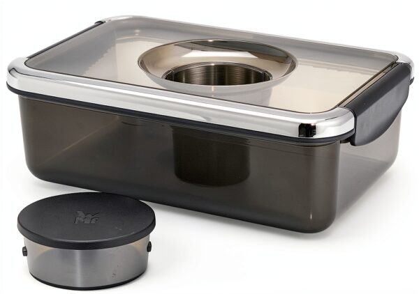 WMF Découpe légumes, 0.3 L, 65 W, Inox 18/10 Cromargan, 2 lames inox, Bol Tritan sans BPA, KITCHENminis 0416400011-8