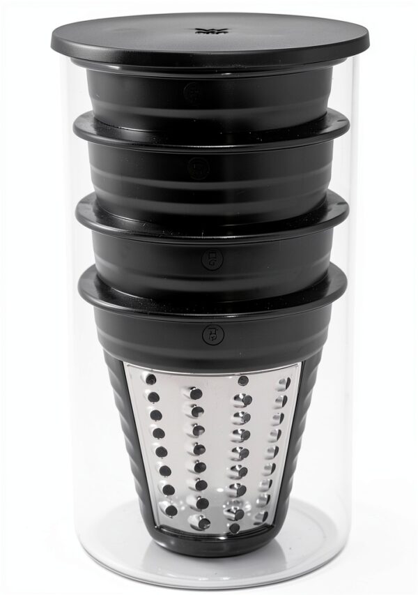 WMF Découpe légumes, 0.3 L, 65 W, Inox 18/10 Cromargan, 2 lames inox, Bol Tritan sans BPA, KITCHENminis 0416400011-7