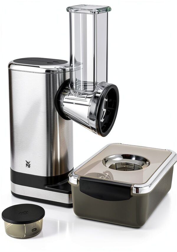 WMF Découpe légumes, 0.3 L, 65 W, Inox 18/10 Cromargan, 2 lames inox, Bol Tritan sans BPA, KITCHENminis 0416400011-0