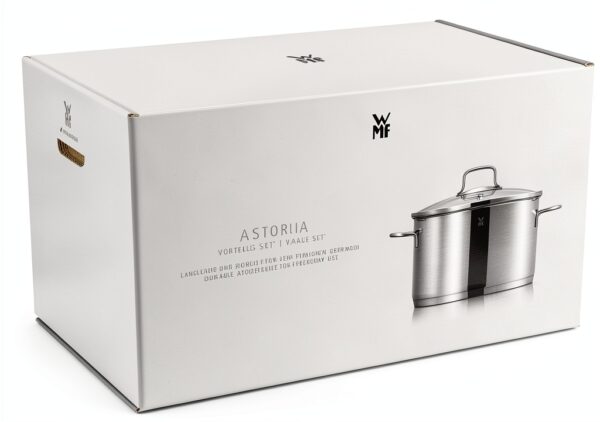 WMF Pot Set de 6 Pièces Astoria Bord verseur Couvercle en Verre Cromargan® en Acier Inoxydable Poli Induction Passe au Lave-Vaisselle NR 780166040-10