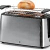 WMF Grill à fente longue Bueno Pro avec fixation par rouleau, 4 tranches, pain grillé XXL, fonction croustillante, 6 niveaux de brunissage, 1550 W, grille-pain en acier inoxydable mat-9