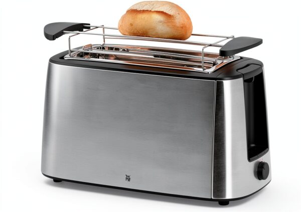 WMF Grill à fente longue Bueno Pro avec fixation par rouleau, 4 tranches, pain grillé XXL, fonction croustillante, 6 niveaux de brunissage, 1550 W, grille-pain en acier inoxydable mat-9