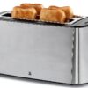 WMF Grill à fente longue Bueno Pro avec fixation par rouleau, 4 tranches, pain grillé XXL, fonction croustillante, 6 niveaux de brunissage, 1550 W, grille-pain en acier inoxydable mat-3