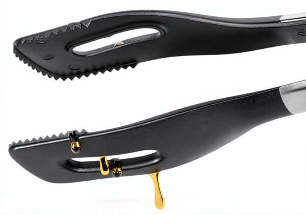 WMF Pince de service pour barbecue, 32,5 cm, en acier inoxydable Cromargan, avec tête en plastique, petite pince à barbecue pour steak, poisson, légumes, mécanisme de verrouillage, peu encombrante-5
