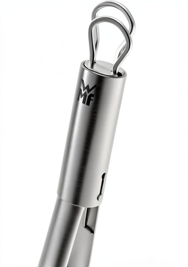 WMF Pince de service pour barbecue, 32,5 cm, en acier inoxydable Cromargan, avec tête en plastique, petite pince à barbecue pour steak, poisson, légumes, mécanisme de verrouillage, peu encombrante-4